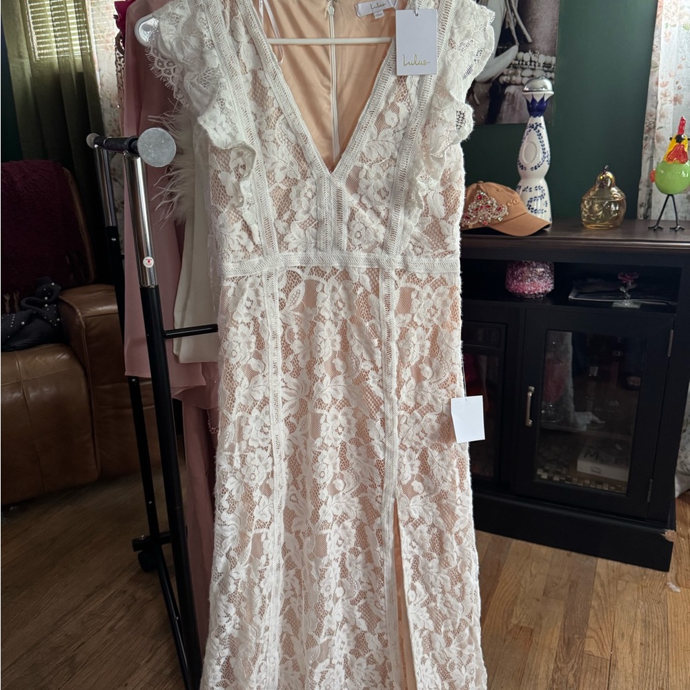 Lulu's Cream Lace Dress